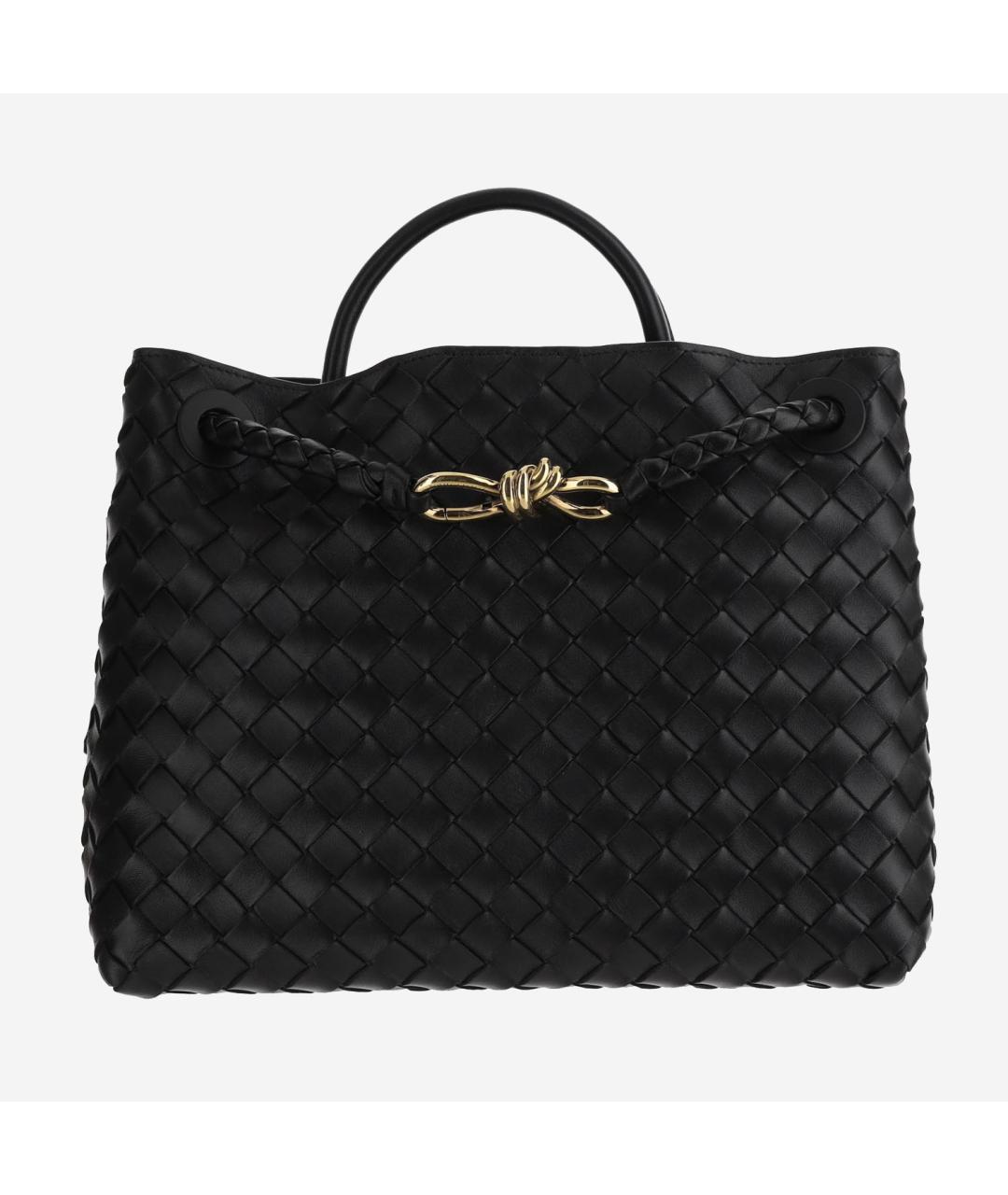BOTTEGA VENETA Черная кожаная сумка тоут, фото 6