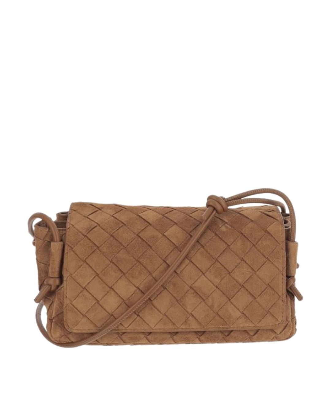 BOTTEGA VENETA Коричневая замшевая сумка через плечо, фото 1