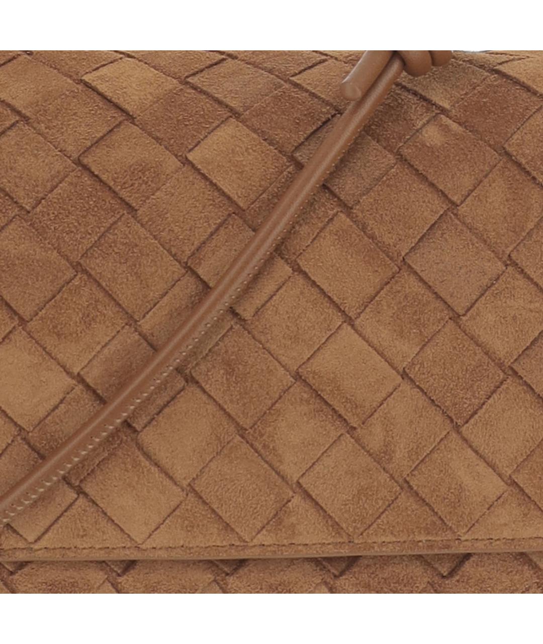 BOTTEGA VENETA Коричневая замшевая сумка через плечо, фото 4