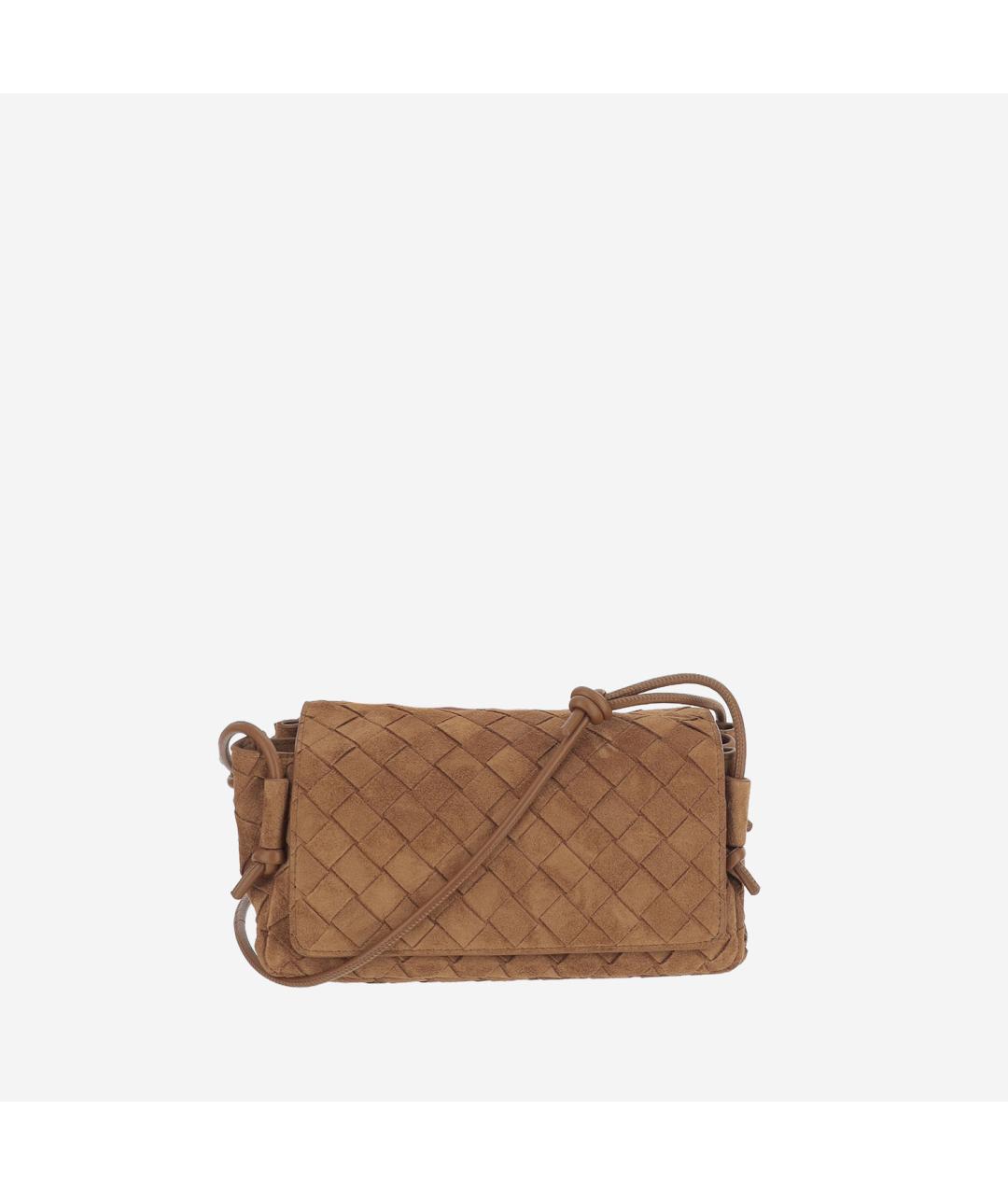 BOTTEGA VENETA Коричневая замшевая сумка через плечо, фото 5