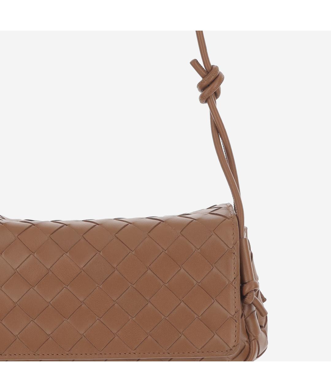 BOTTEGA VENETA Коричневая кожаная сумка через плечо, фото 4