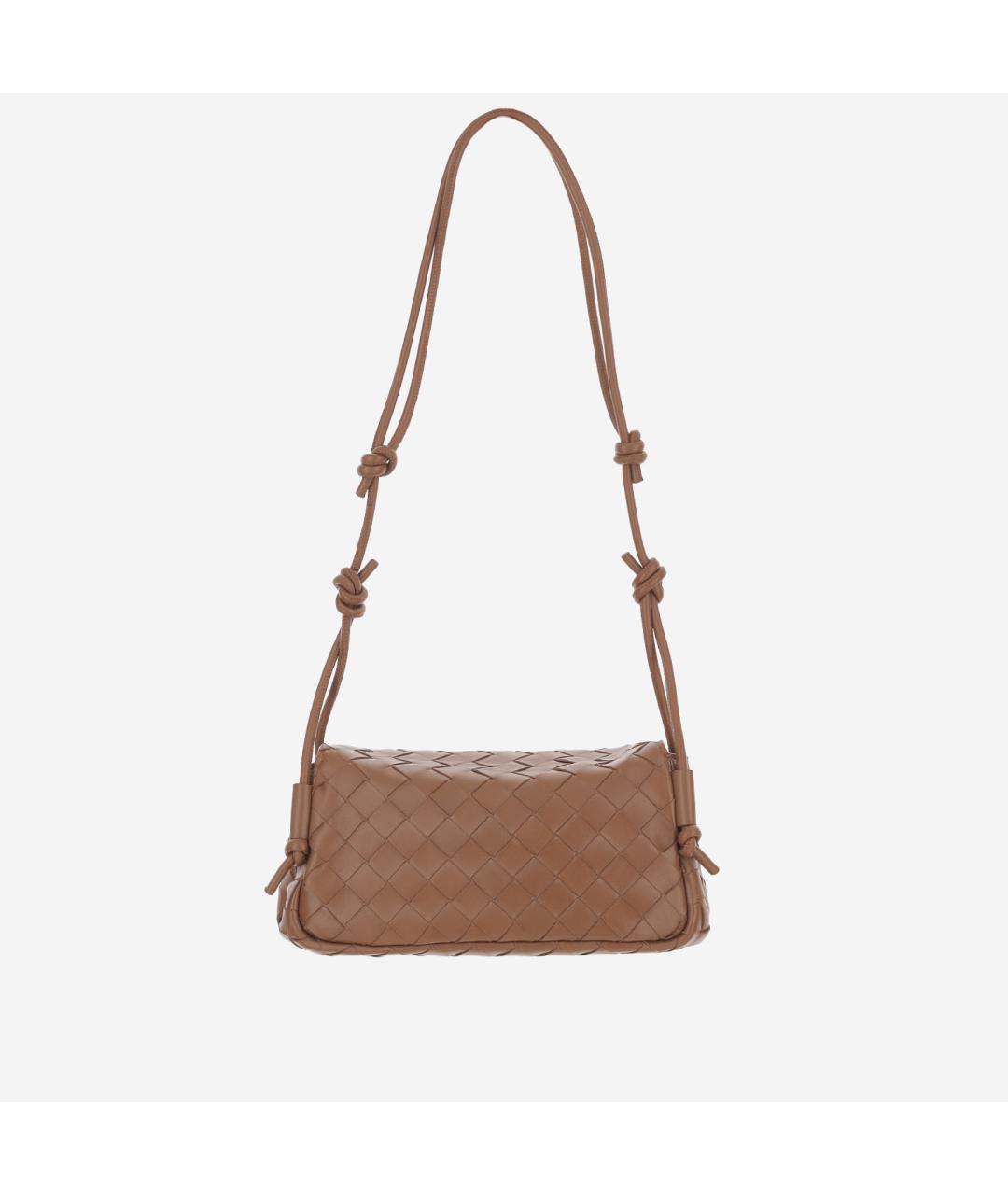 BOTTEGA VENETA Коричневая кожаная сумка через плечо, фото 3