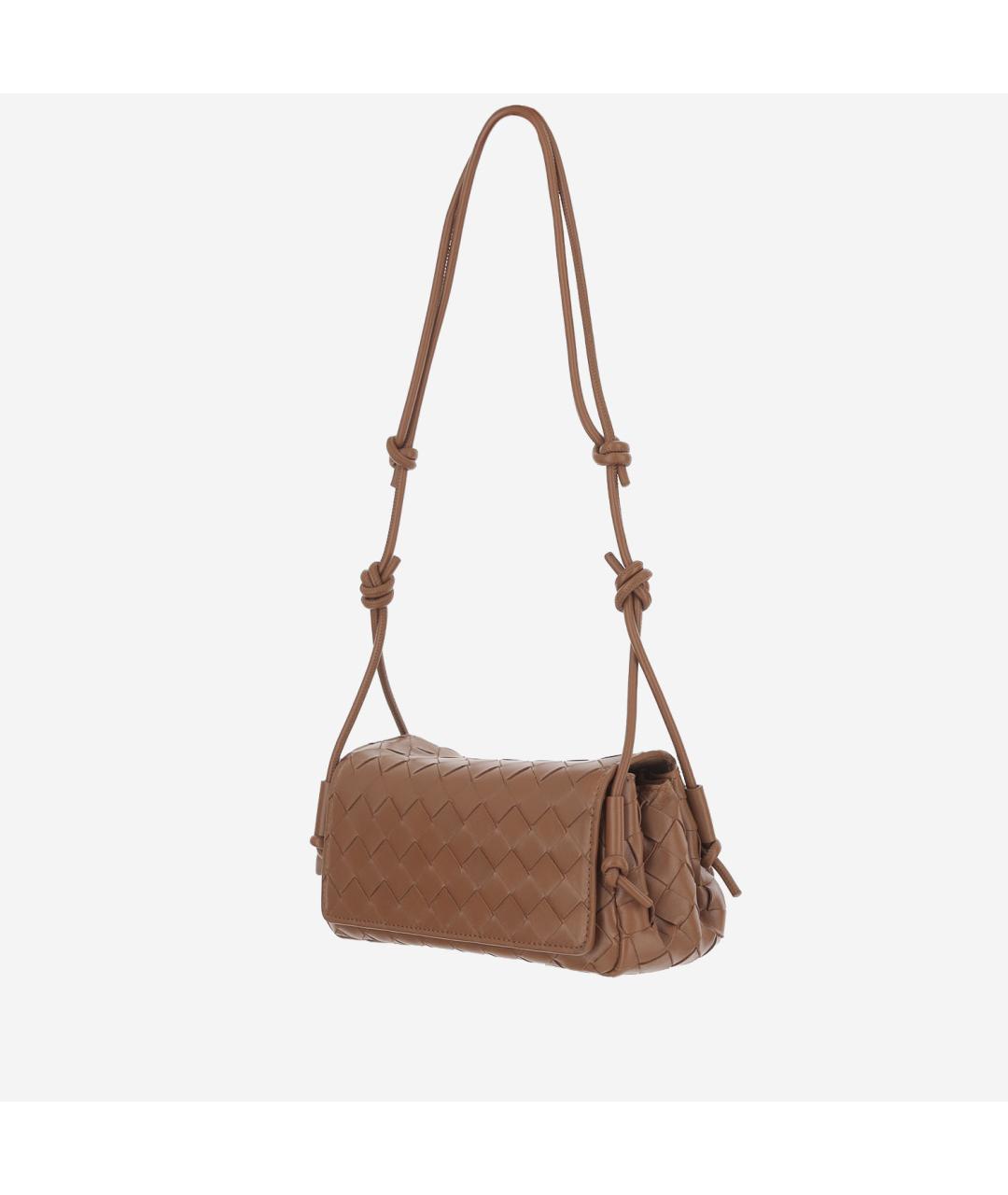 BOTTEGA VENETA Коричневая кожаная сумка через плечо, фото 2