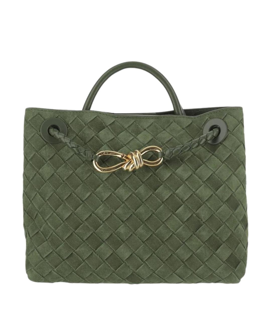 BOTTEGA VENETA Зеленая замшевая сумка тоут, фото 1