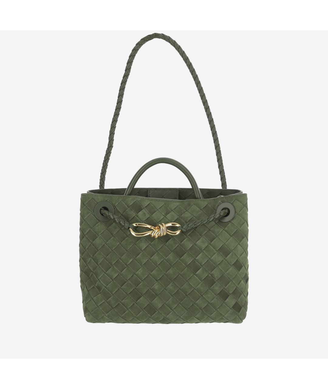 BOTTEGA VENETA Зеленая замшевая сумка тоут, фото 3