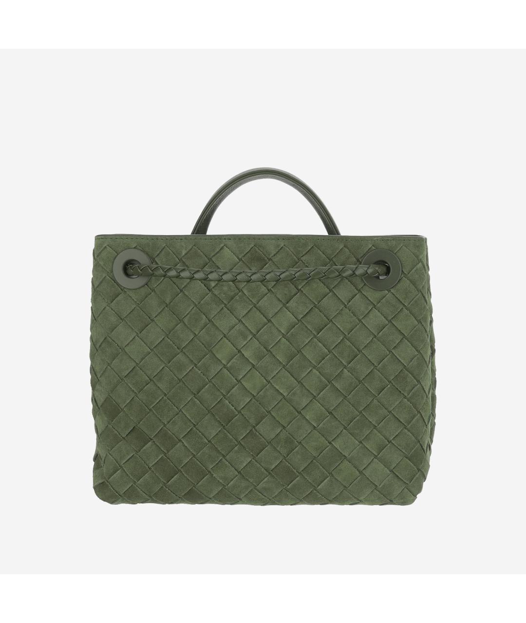 BOTTEGA VENETA Зеленая замшевая сумка тоут, фото 4