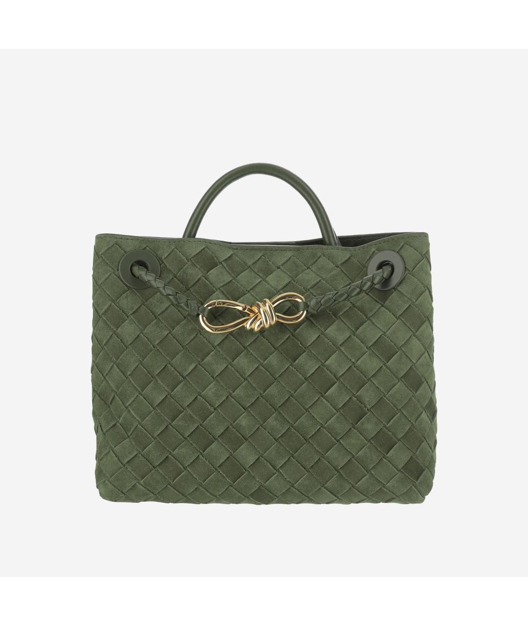 BOTTEGA VENETA Зеленая замшевая сумка тоут, фото 6
