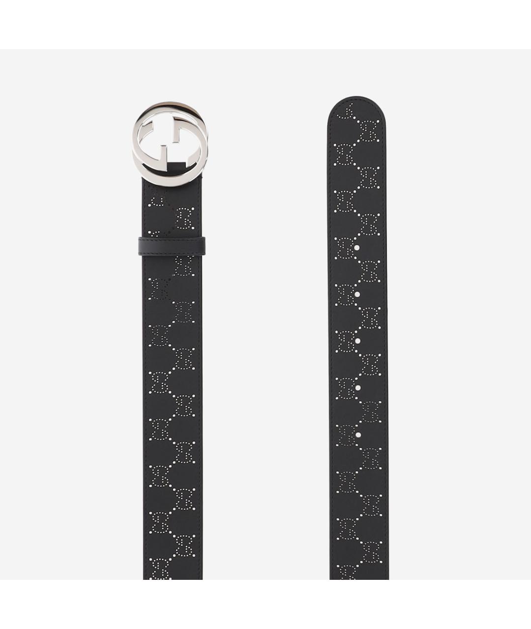 GUCCI Черный кожаный ремень, фото 2