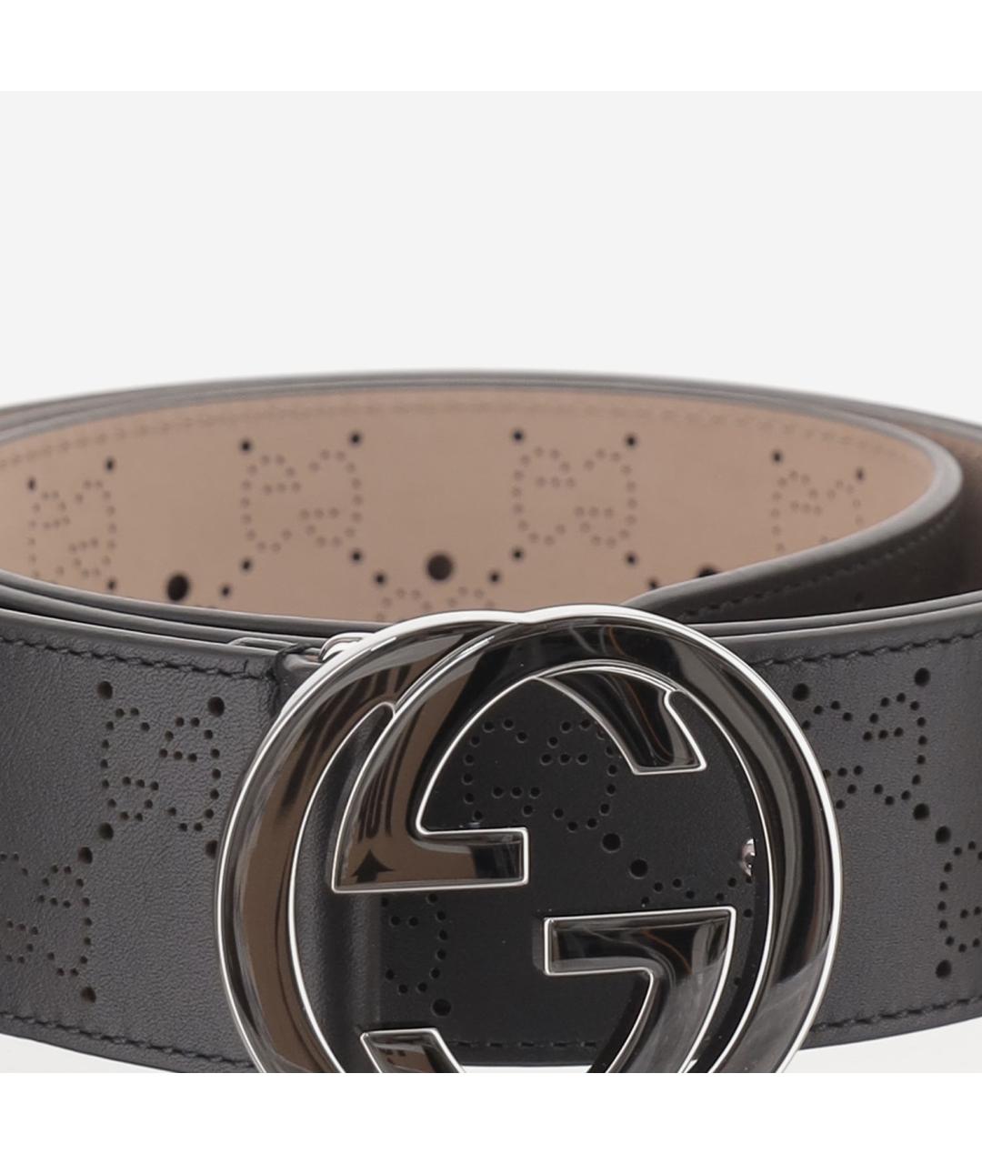 GUCCI Черный кожаный ремень, фото 3