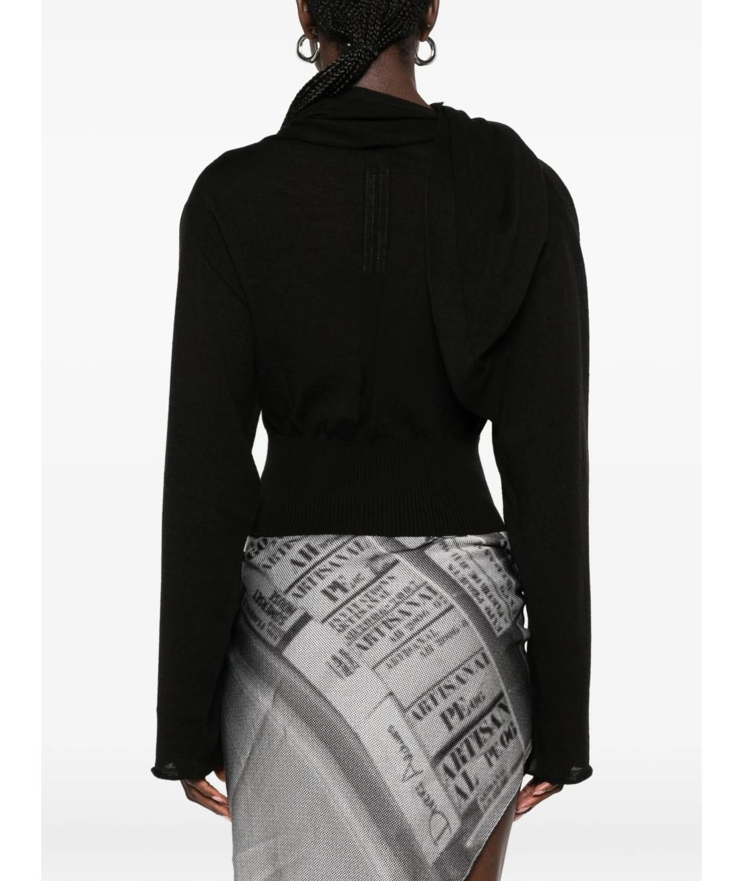 RICK OWENS Черная шерстяная рубашка, фото 4