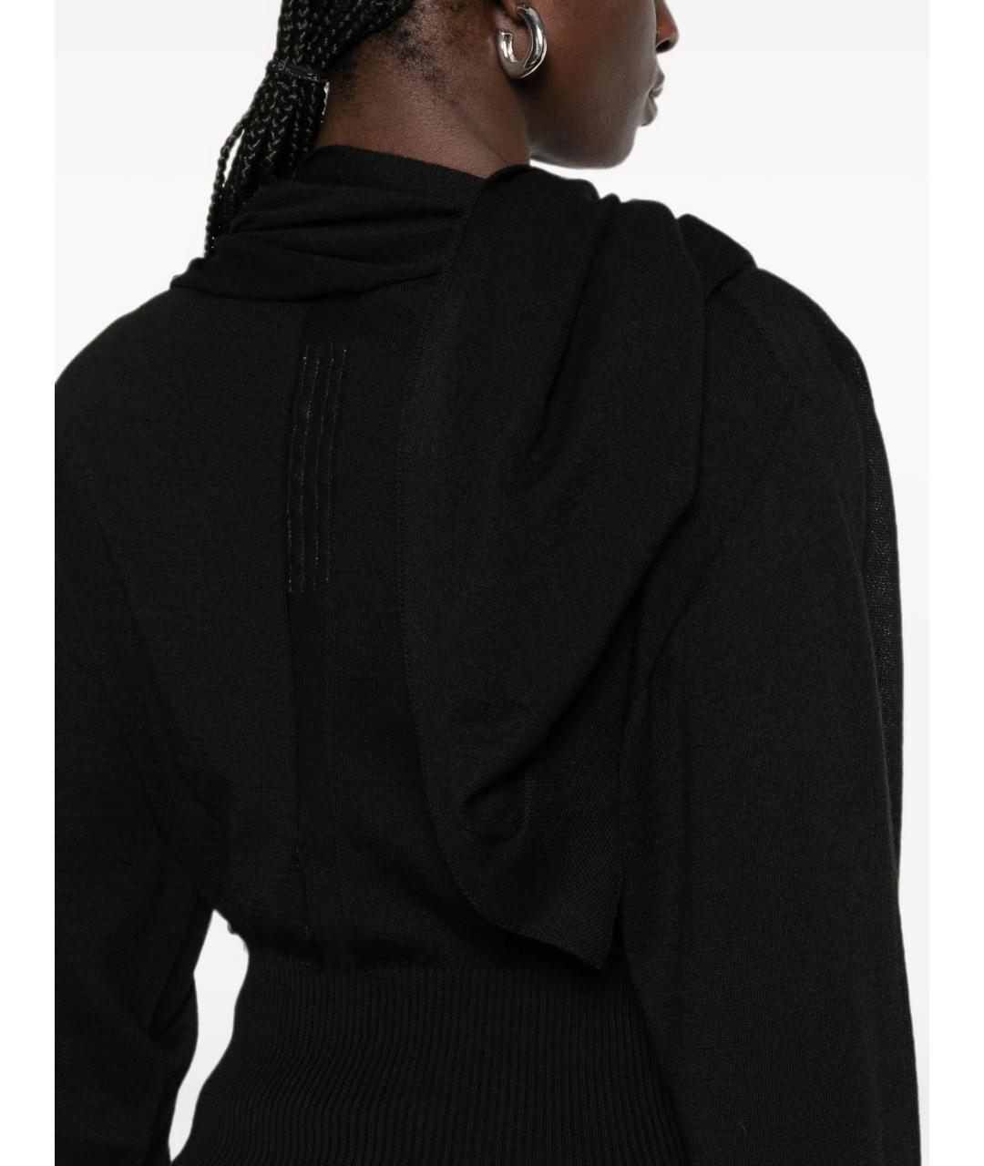 RICK OWENS Черная шерстяная рубашка, фото 5