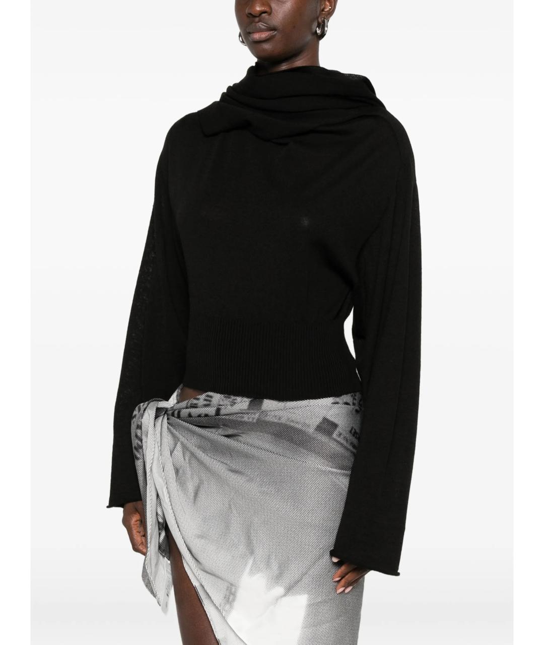 RICK OWENS Черная шерстяная рубашка, фото 3