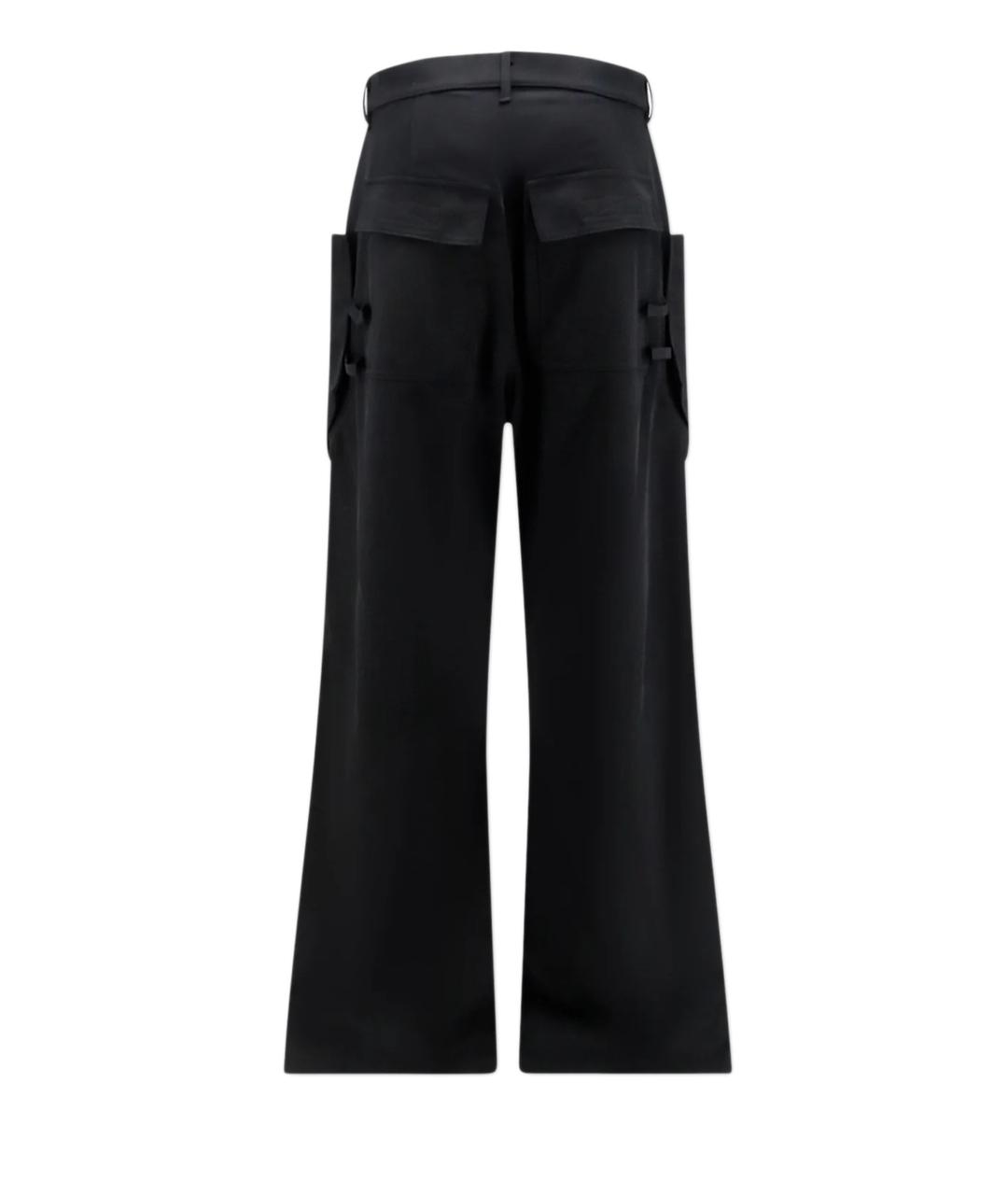 RICK OWENS Черные шерстяные повседневные брюки, фото 2