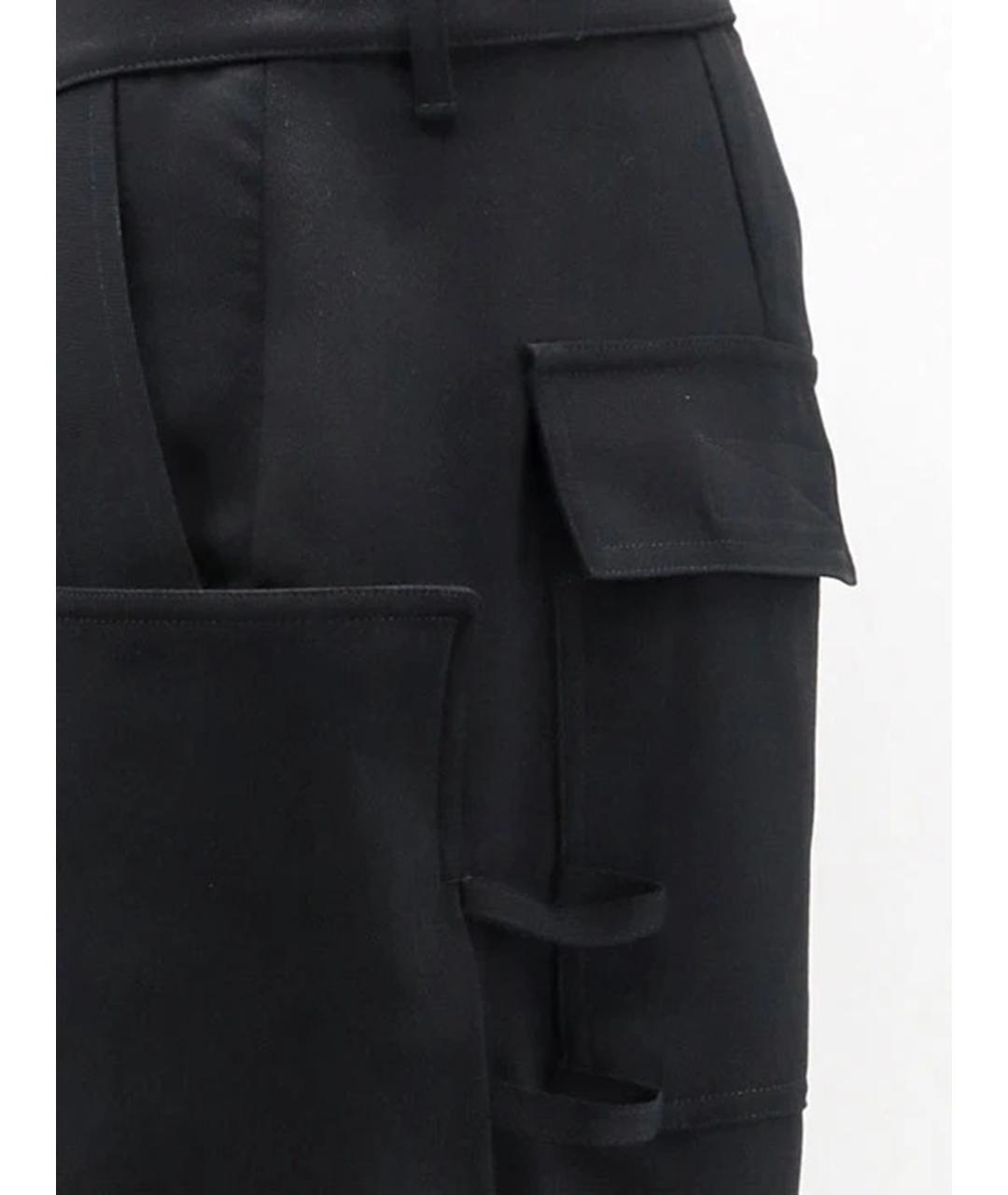 RICK OWENS Черные шерстяные повседневные брюки, фото 3