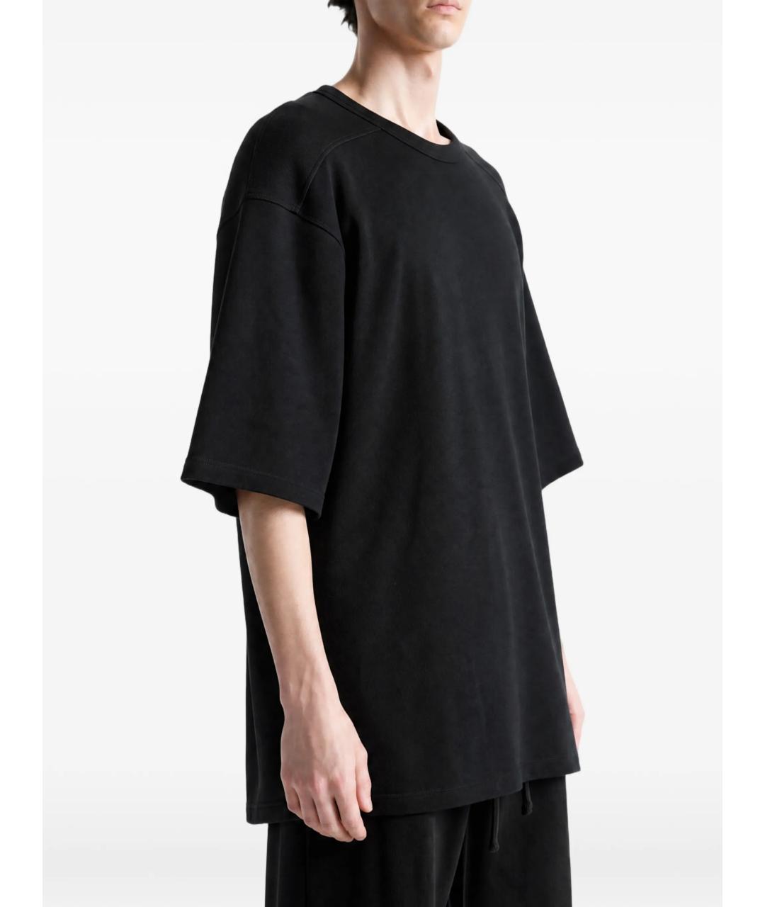 RICK OWENS Черная хлопковая футболка, фото 3