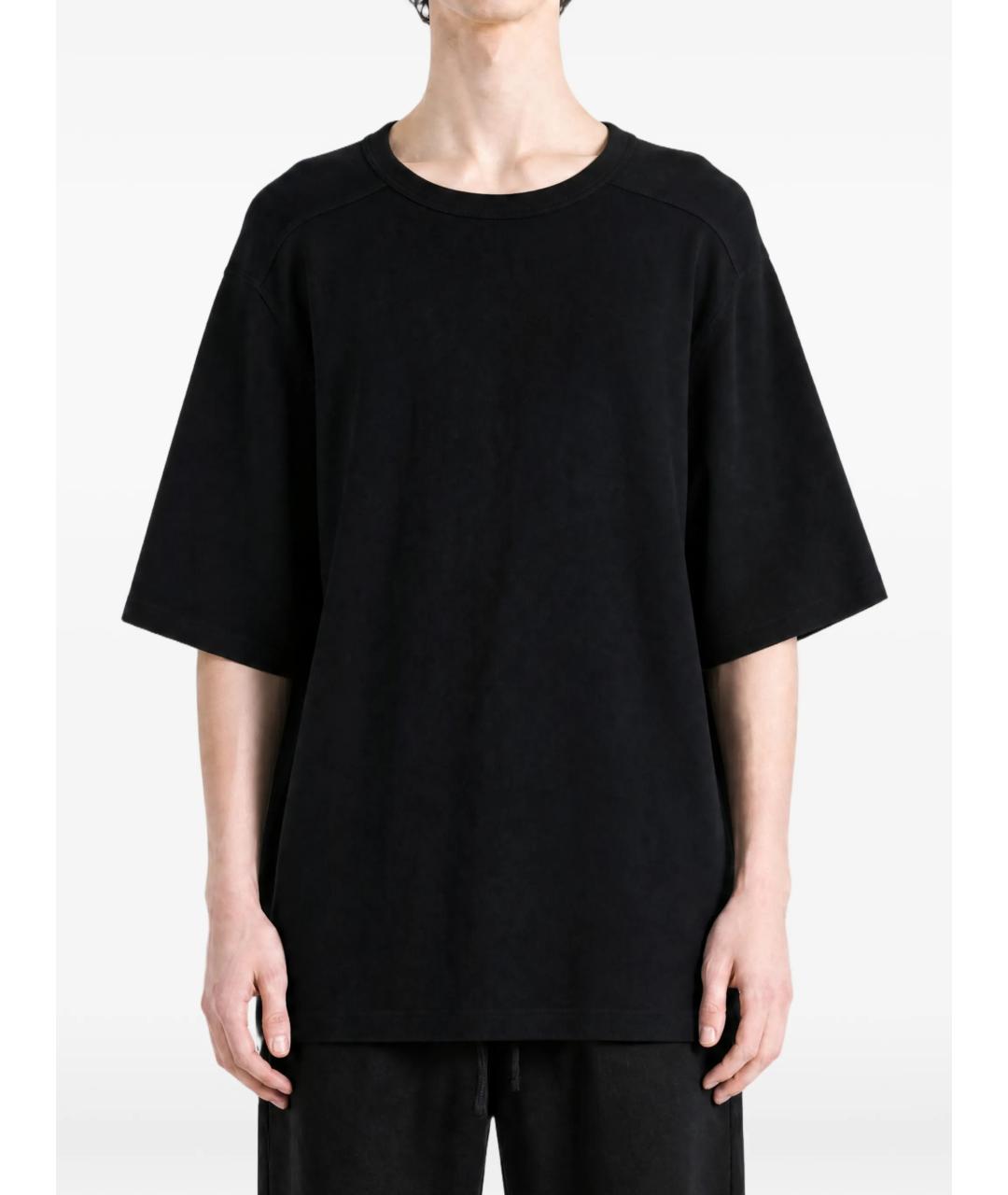 RICK OWENS Черная хлопковая футболка, фото 2