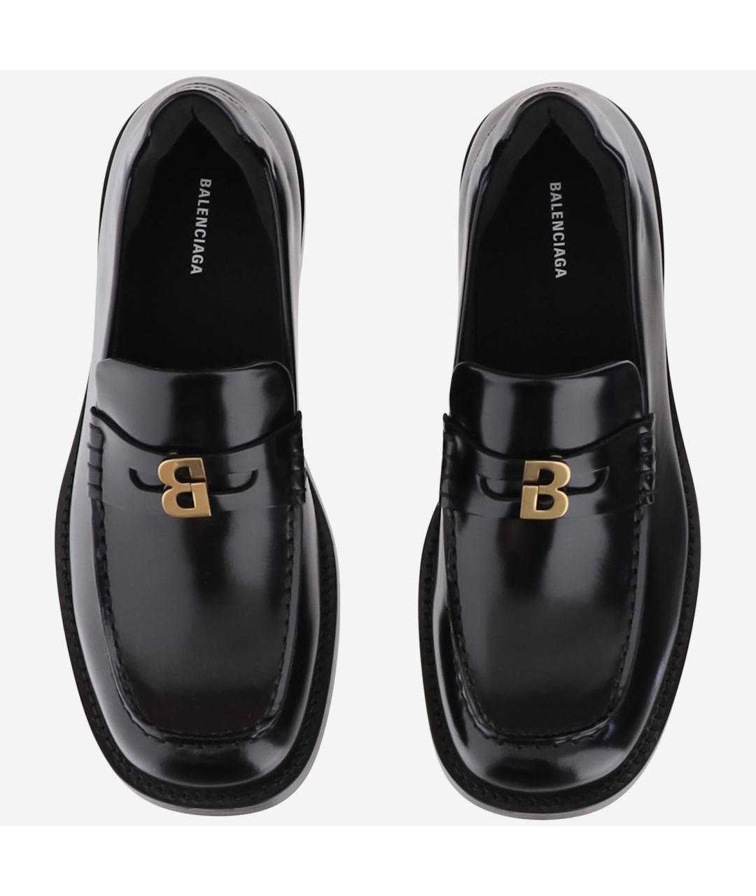 BALENCIAGA Черные кожаные лоферы, фото 2