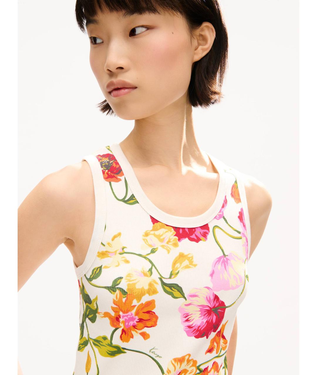 KENZO Белая хлопковая майка, фото 5