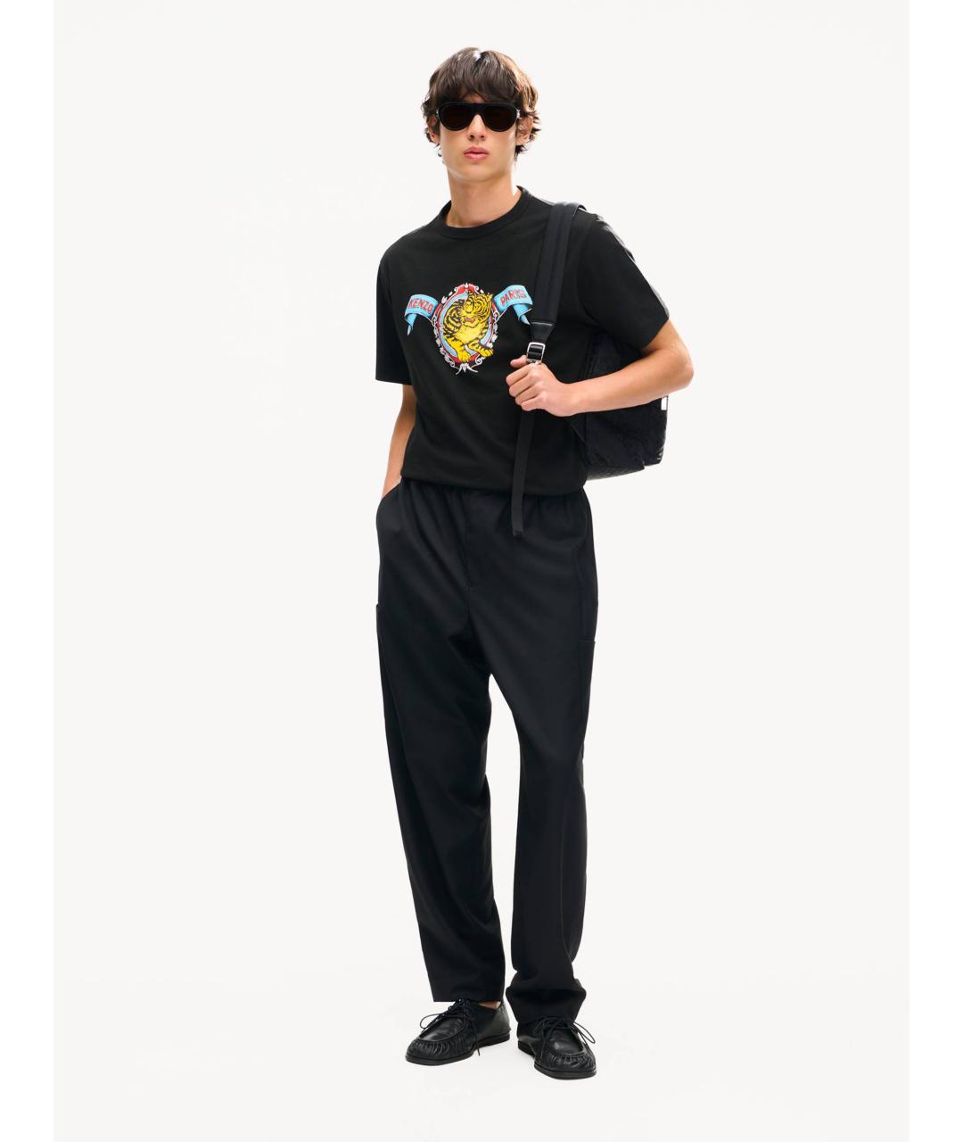 KENZO Черная хлопковая футболка, фото 2