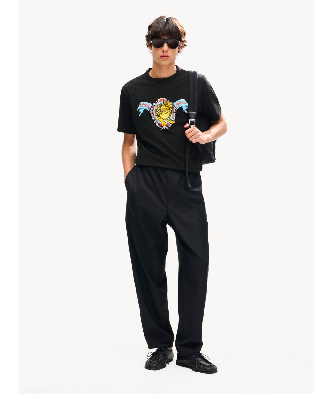 KENZO Черная хлопковая футболка, фото 4