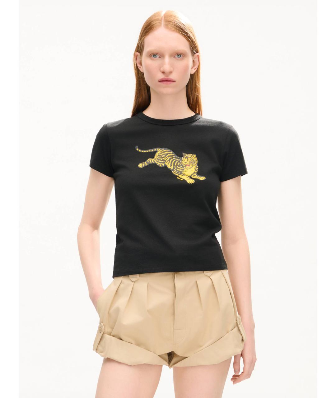 KENZO Черная хлопковая футболка, фото 2
