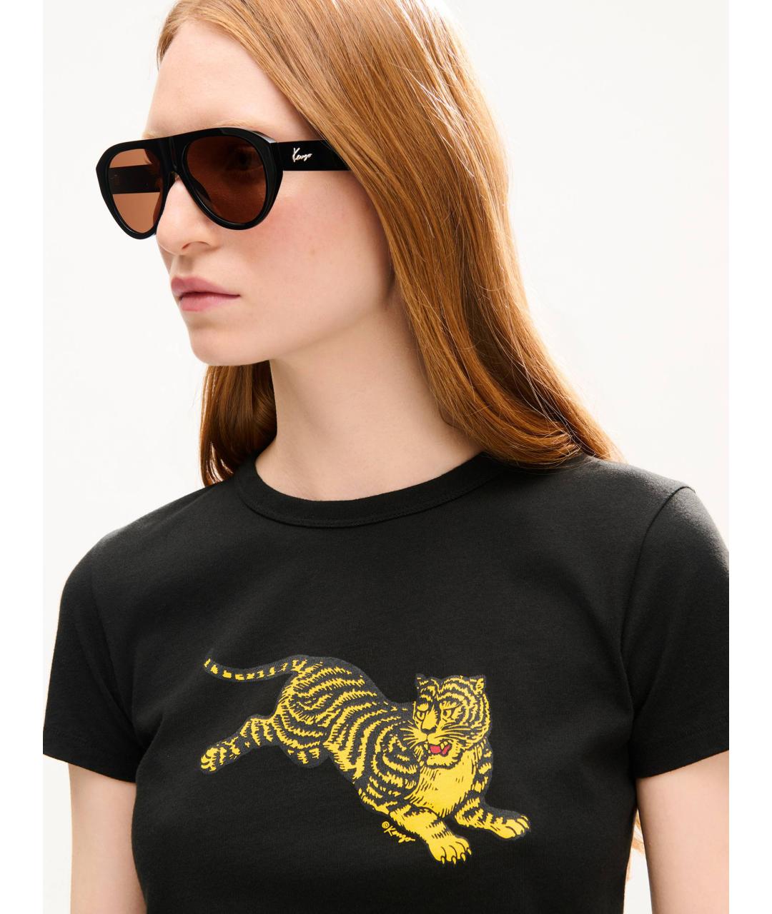 KENZO Черная хлопковая футболка, фото 5