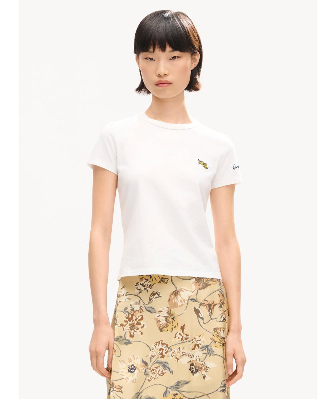 KENZO Белая хлопковая футболка, фото 2