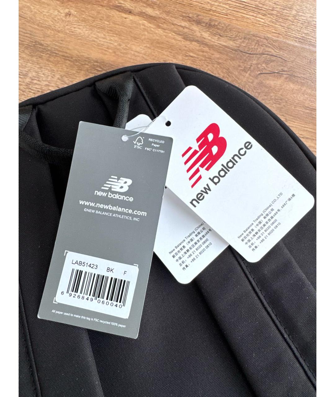 NEW BALANCE Черный тканевый рюкзак, фото 3