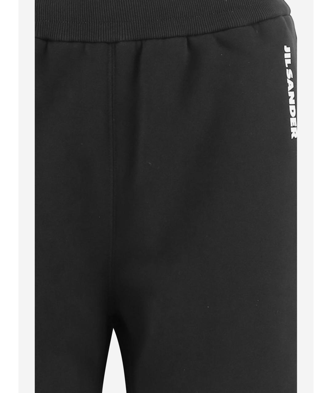 JIL SANDER Черные хлопковые спортивные брюки и шорты, фото 3