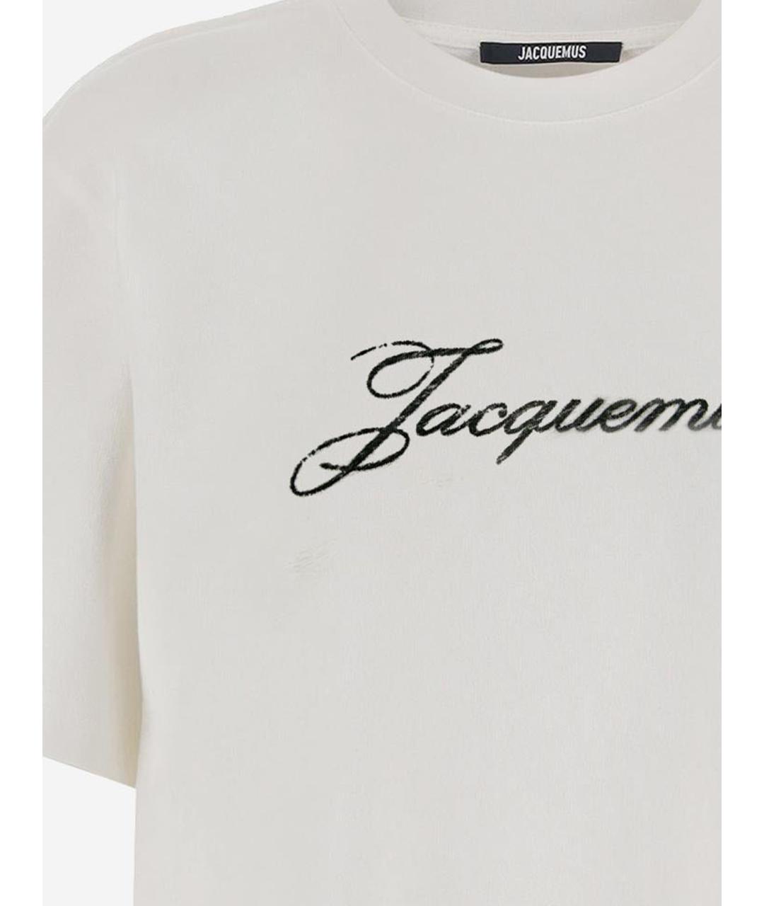 JACQUEMUS Белая хлопковая футболка, фото 3