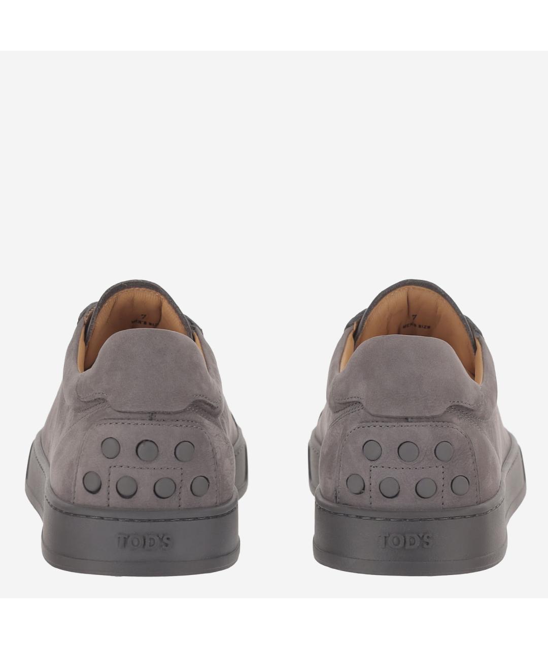 TOD'S Коричневые нубуковые низкие кроссовки / кеды, фото 4