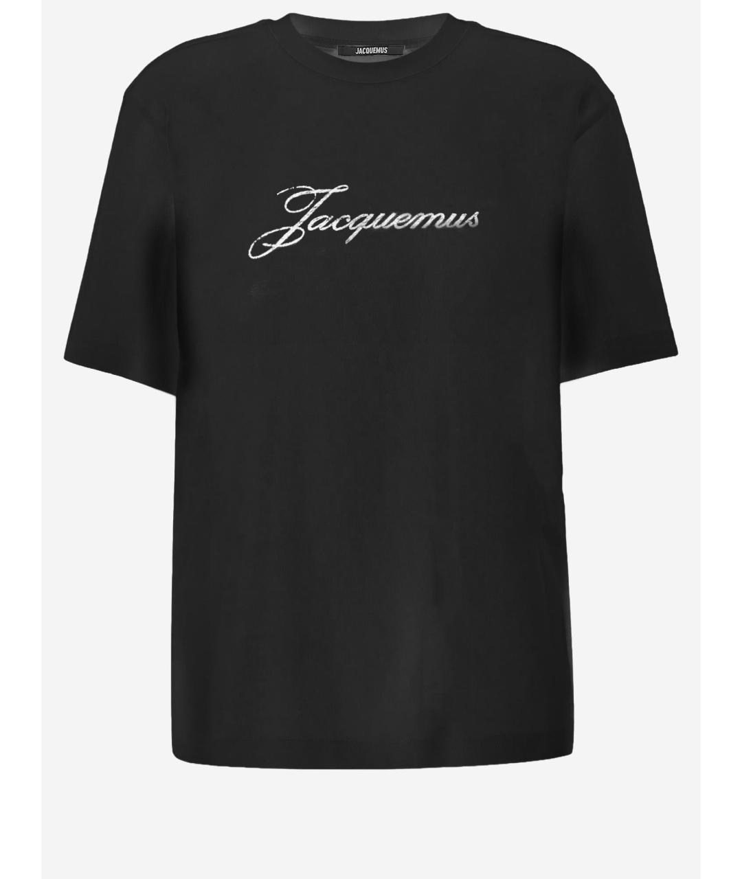 JACQUEMUS Черная хлопковая футболка, фото 1