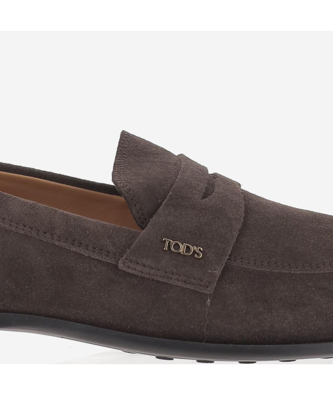 TOD'S Коричневые замшевые лоферы, фото 5