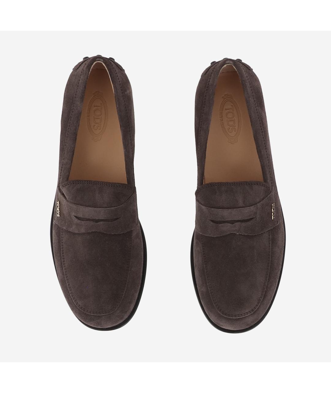 TOD'S Коричневые замшевые лоферы, фото 2