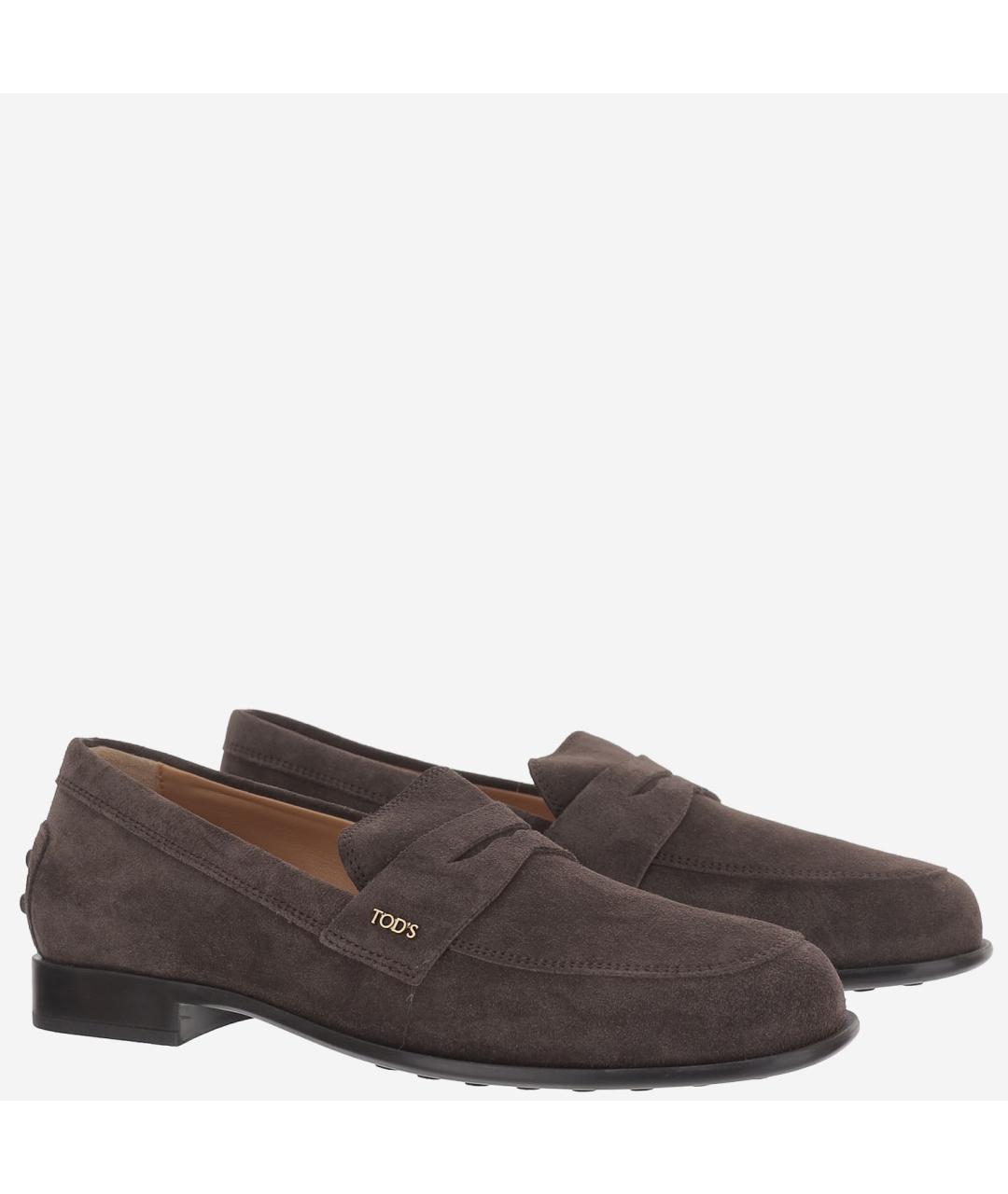 TOD'S Коричневые замшевые лоферы, фото 3