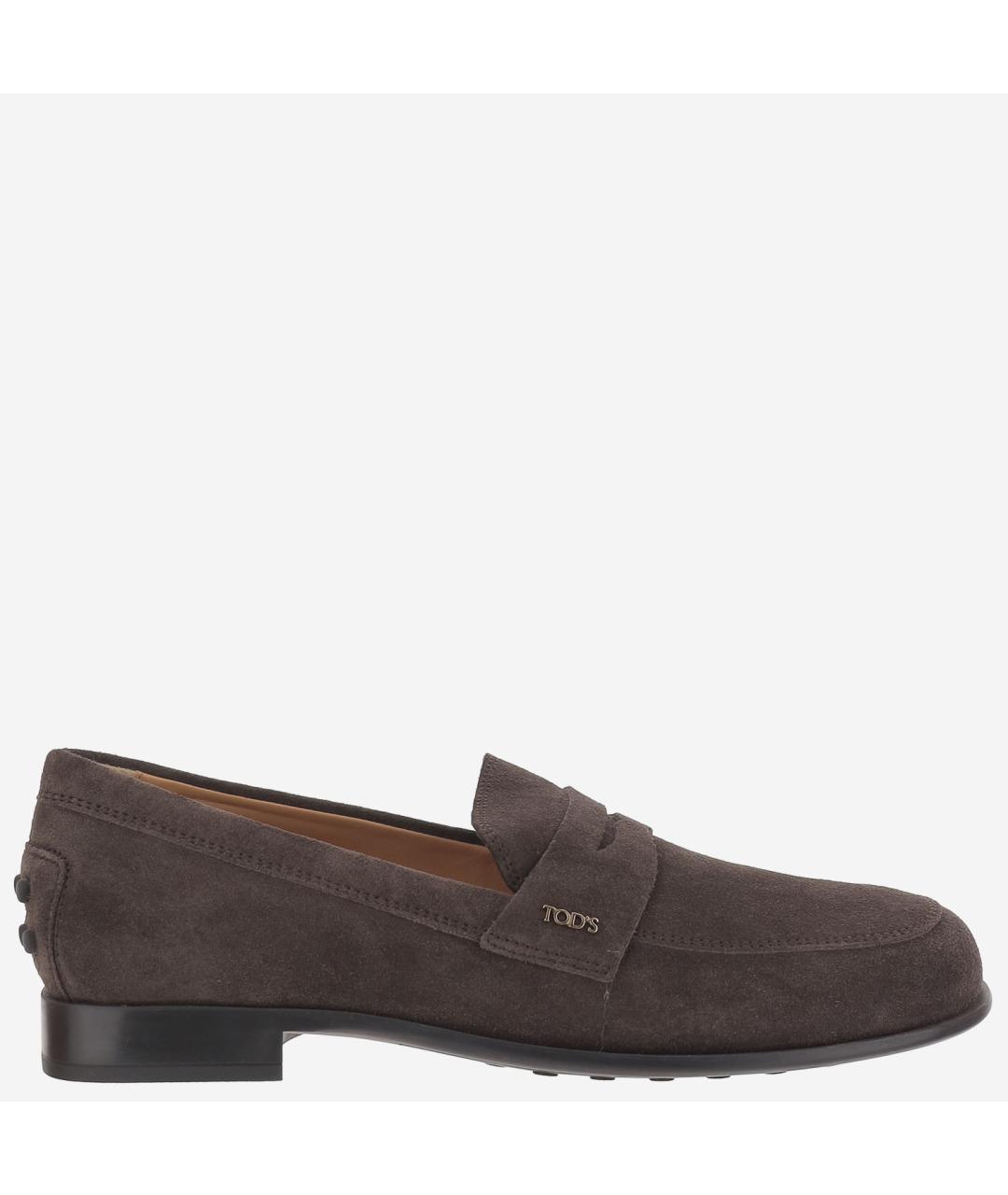 TOD'S Коричневые замшевые лоферы, фото 1