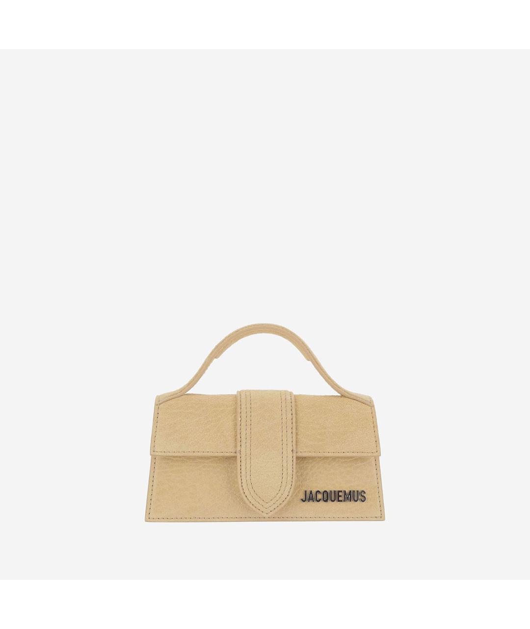 JACQUEMUS Бежевая кожаная сумка через плечо, фото 1