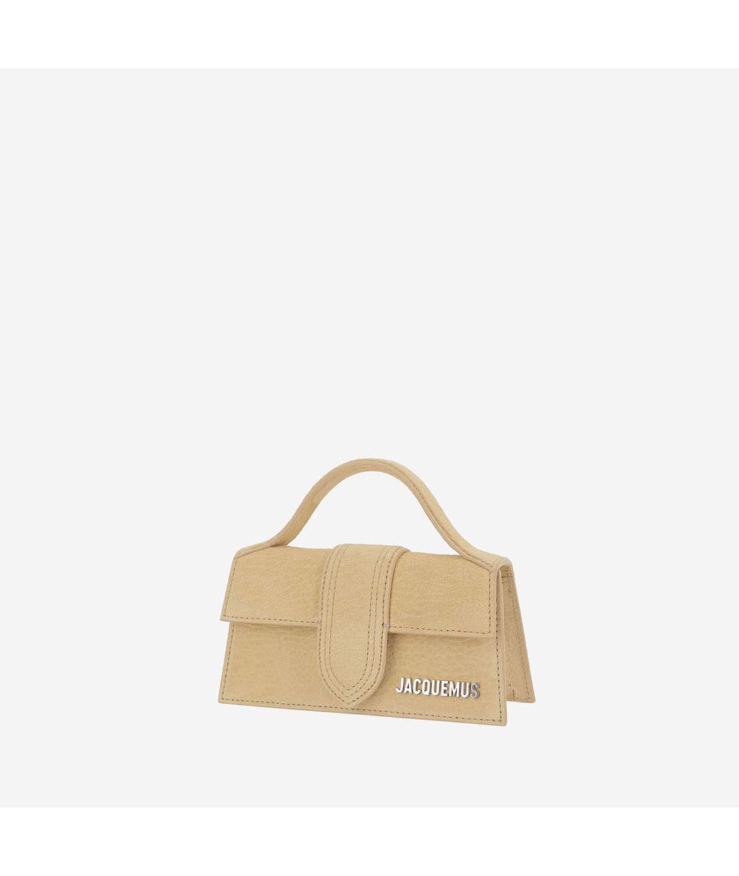 JACQUEMUS Бежевая кожаная сумка через плечо, фото 2