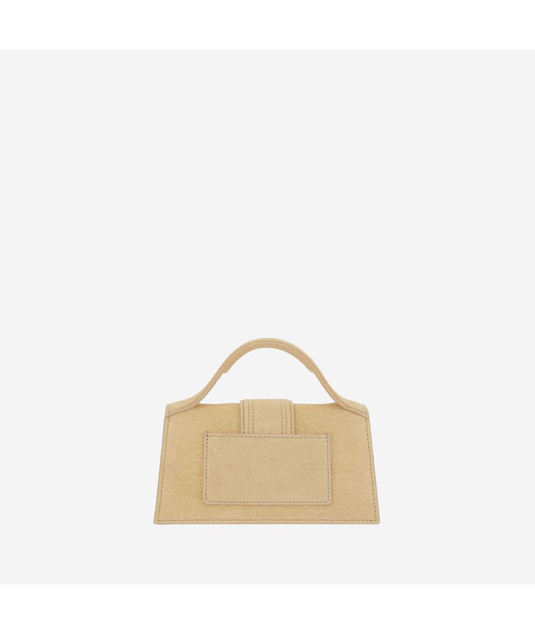 JACQUEMUS Бежевая кожаная сумка через плечо, фото 3