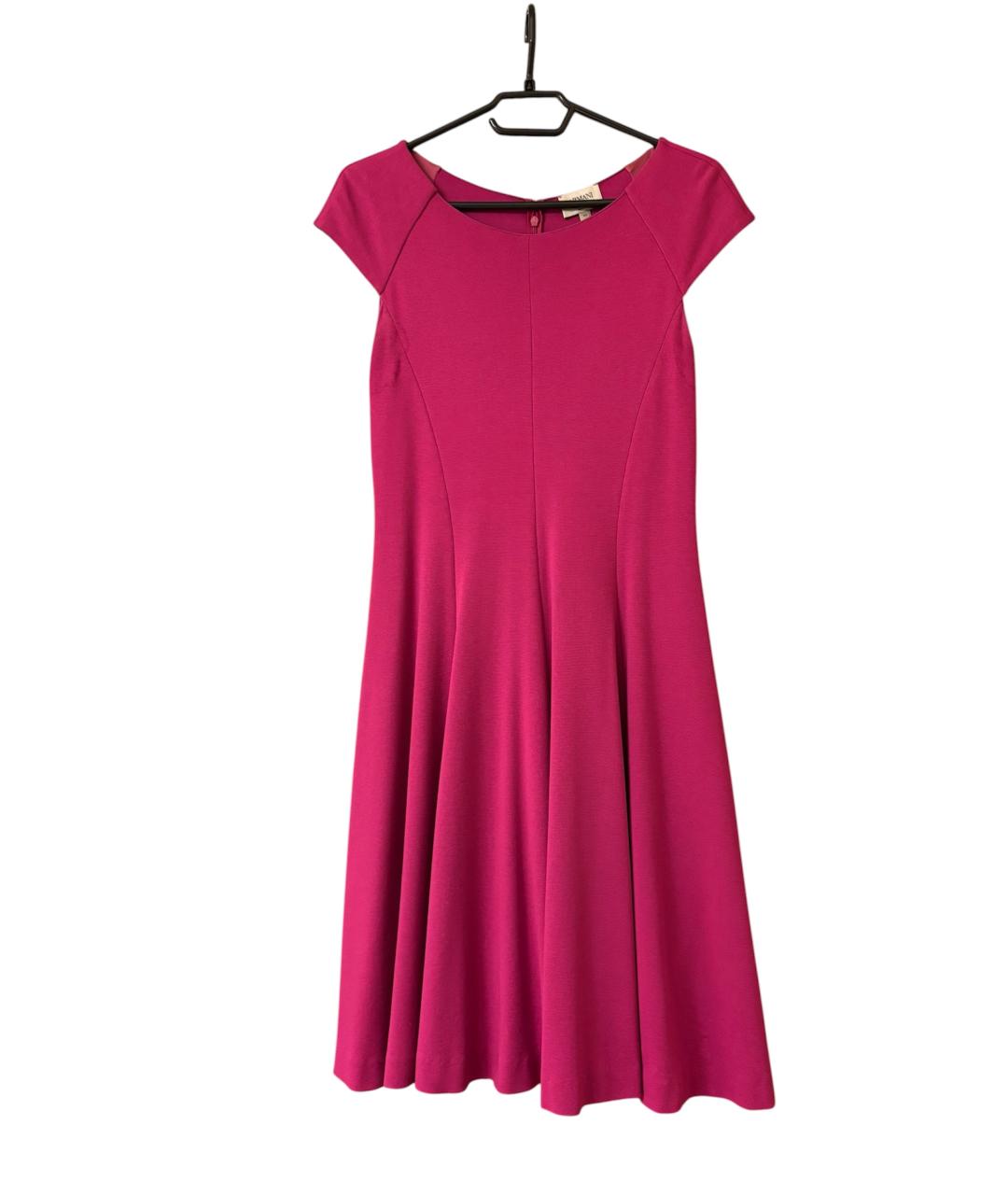 ARMANI COLLEZIONI Фуксия вискозное вечернее платье, фото 4