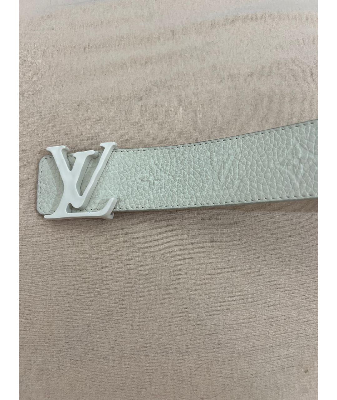 LOUIS VUITTON Бежевый кожаный ремень, фото 2