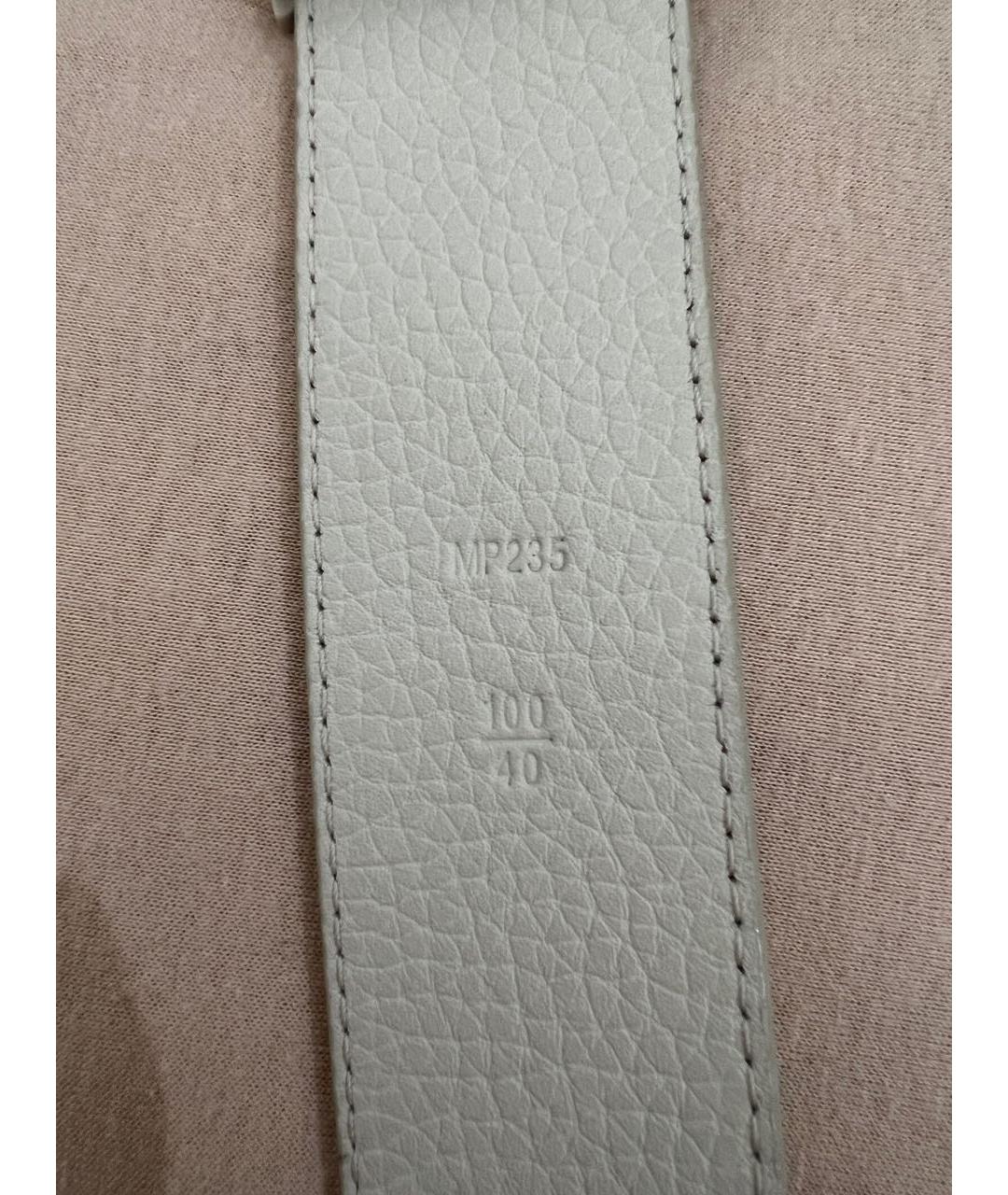 LOUIS VUITTON Бежевый кожаный ремень, фото 4