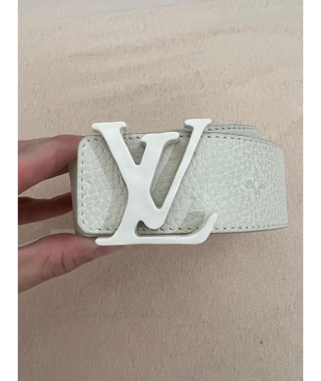 LOUIS VUITTON Бежевый кожаный ремень, фото 6