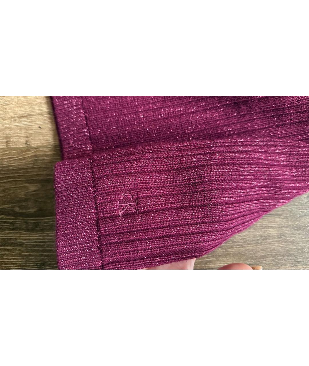 CALVIN KLEIN Бордовое шерстяное повседневное платье, фото 4