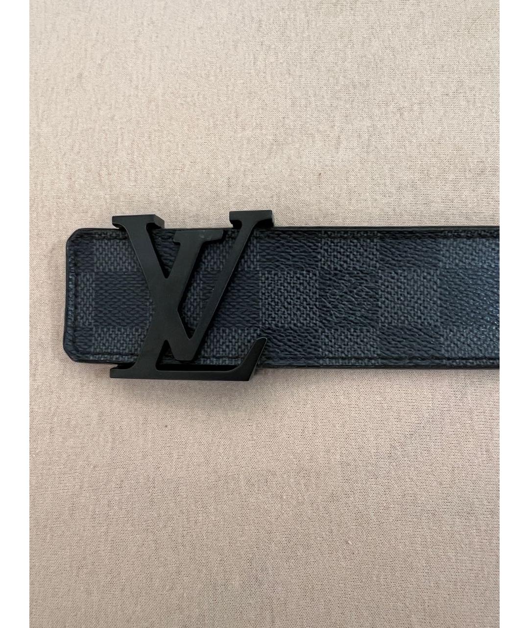 LOUIS VUITTON Черный кожаный ремень, фото 2