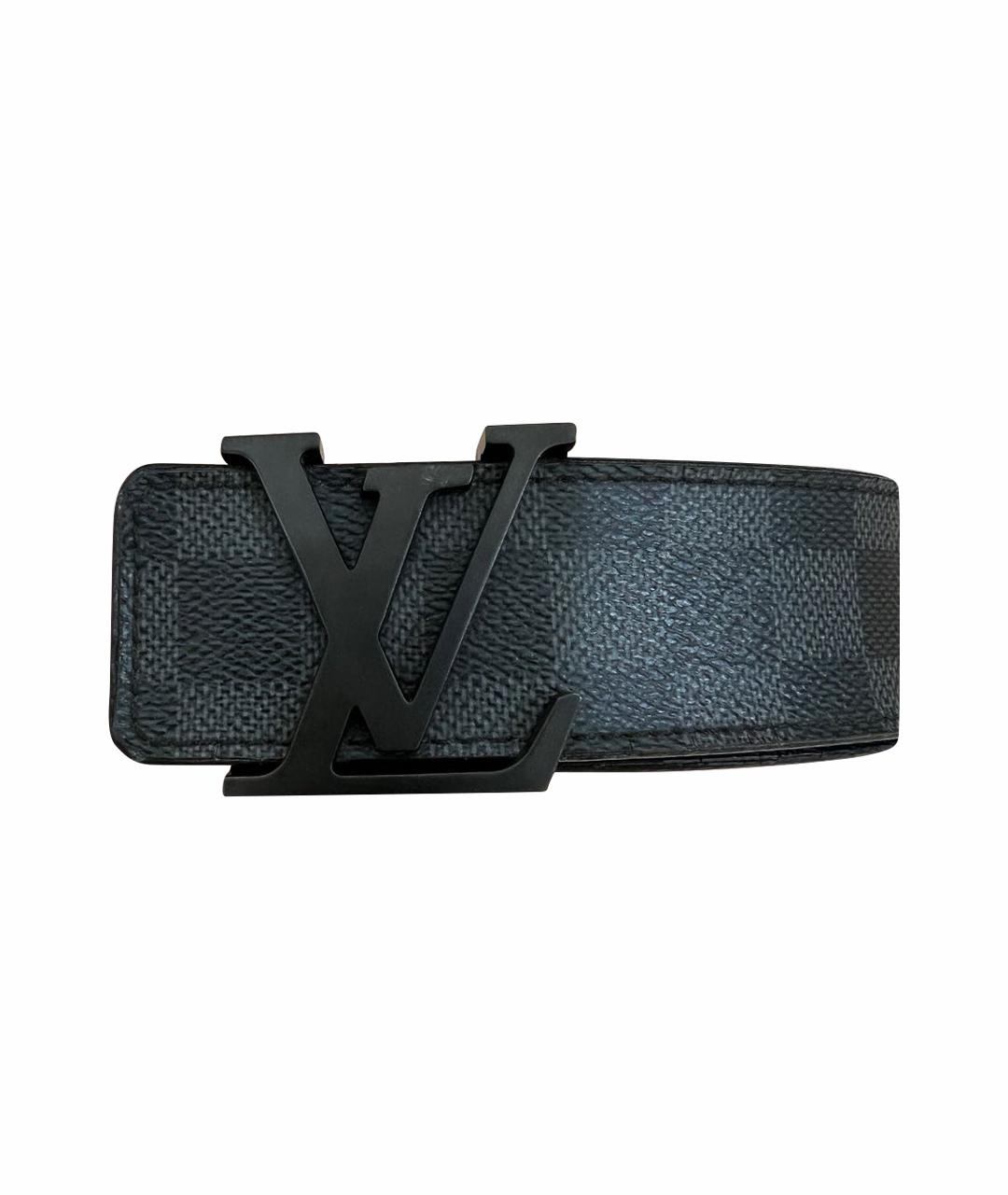 LOUIS VUITTON Черный кожаный ремень, фото 1