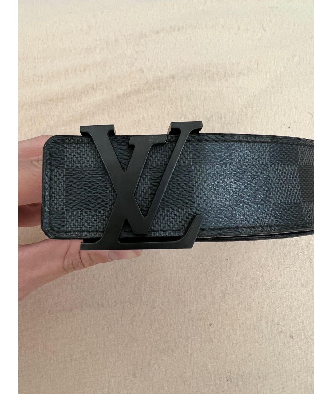 LOUIS VUITTON Черный кожаный ремень, фото 5