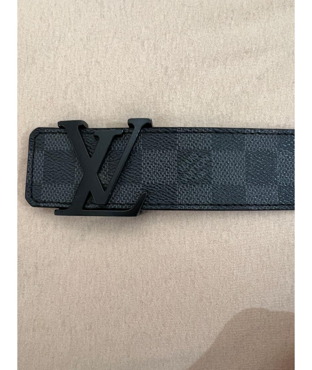 LOUIS VUITTON Черный кожаный ремень, фото 2