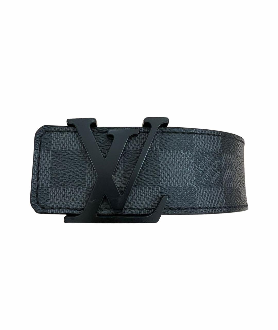 LOUIS VUITTON Черный кожаный ремень, фото 1