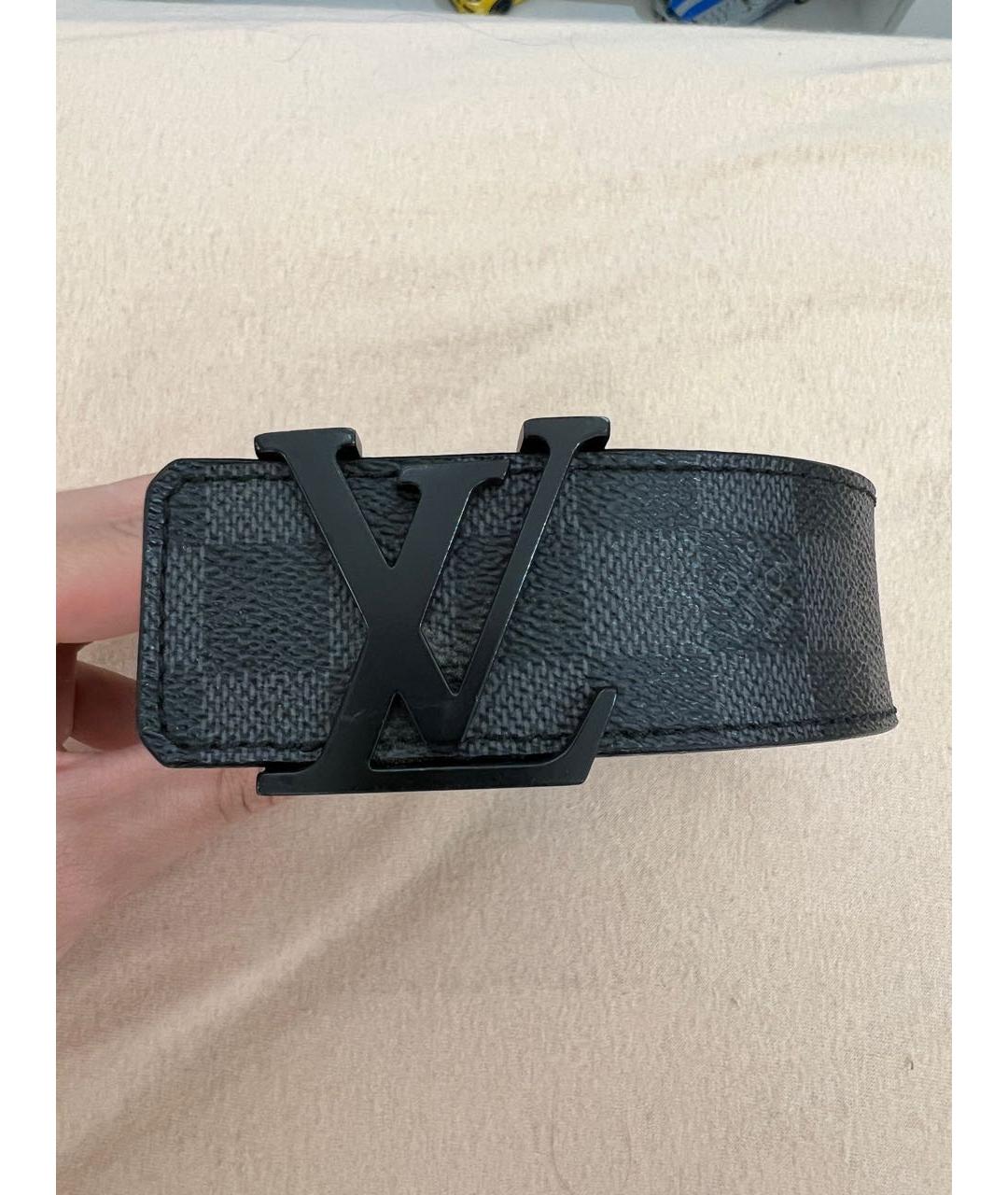 LOUIS VUITTON Черный кожаный ремень, фото 5